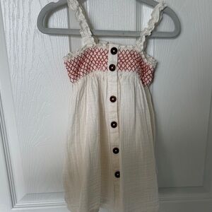 Cat & Jack Cream Dress with Red Details